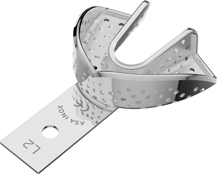 Asa Afdruklepel Betand RVS Perma-Lock High Grip met Extra Retentie Geperforeerd Onder