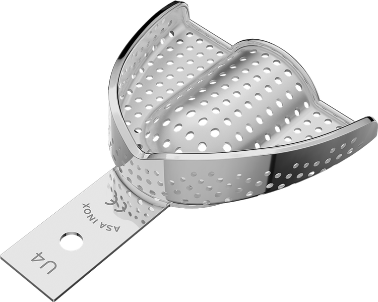 Asa Afdruklepel Betand RVS Perma-Lock High Grip met Extra Retentie Geperforeerd Boven