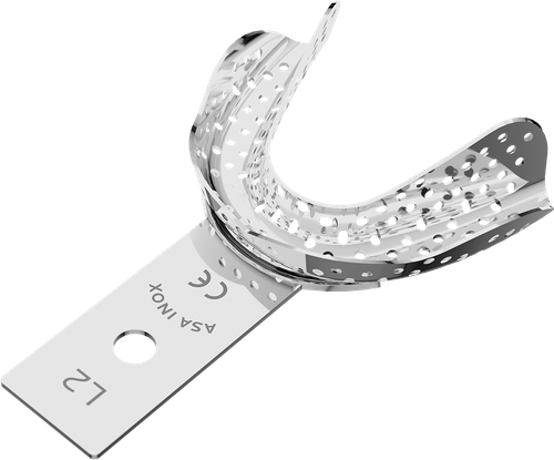 Asa Afdruklepel Geperforeerd RVS Edentaat onder XS