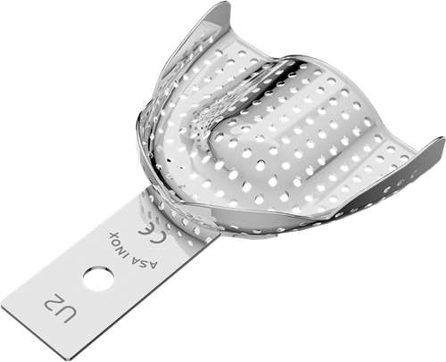 Asa Afdruklepel Geperforeerd RVS Edentaat Boven XS