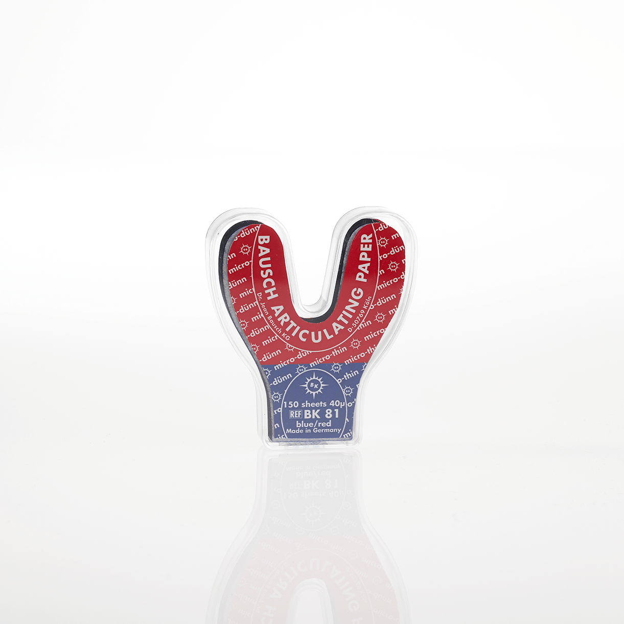 Bausch Articulatiepapier Hoefijzer Micro Dun Blauw Rood 40µ