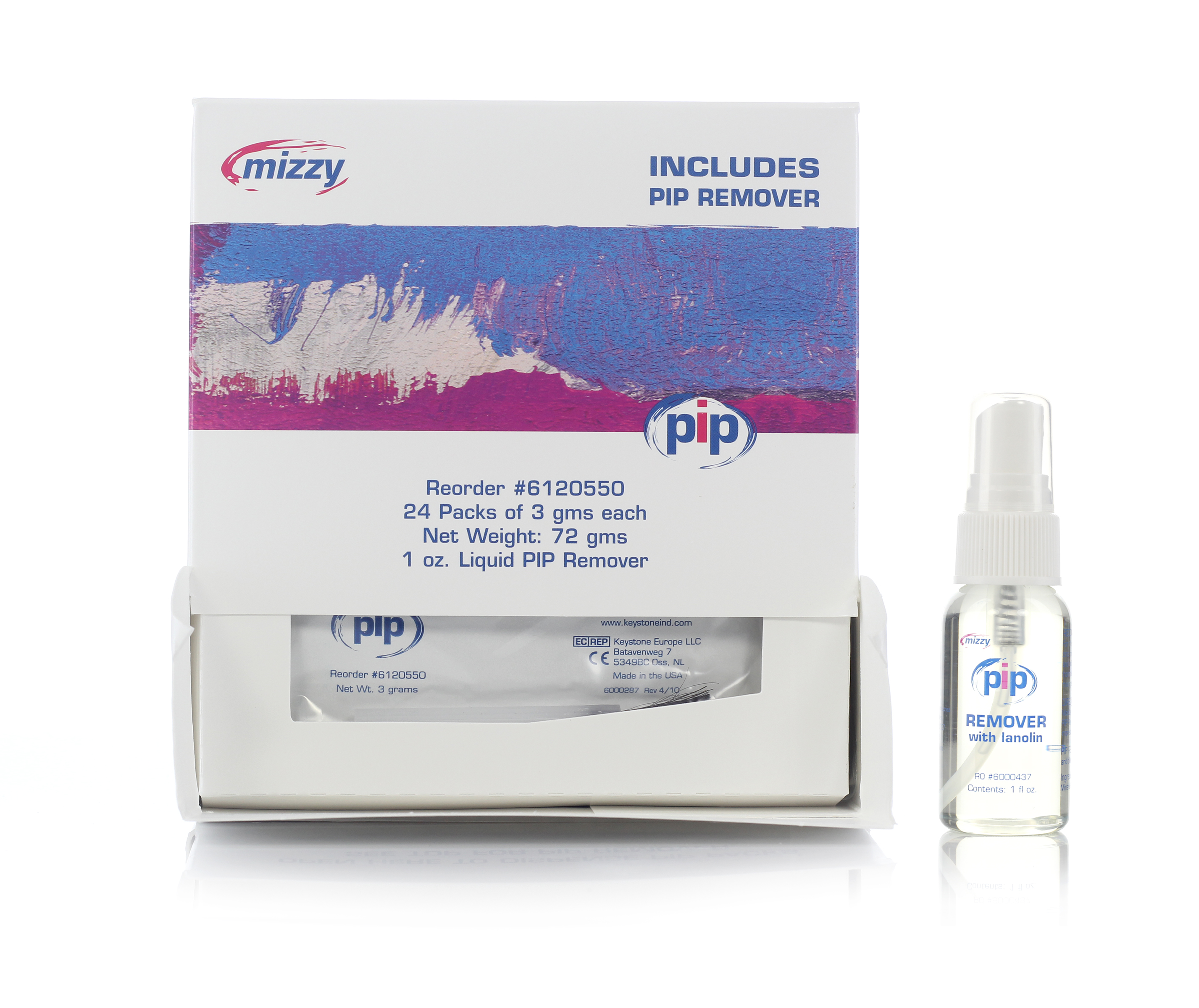 Mizzy drukplaatsindicatie pasta PIP-pakket met remover en borstel, 24 keer per verpakking - 72g