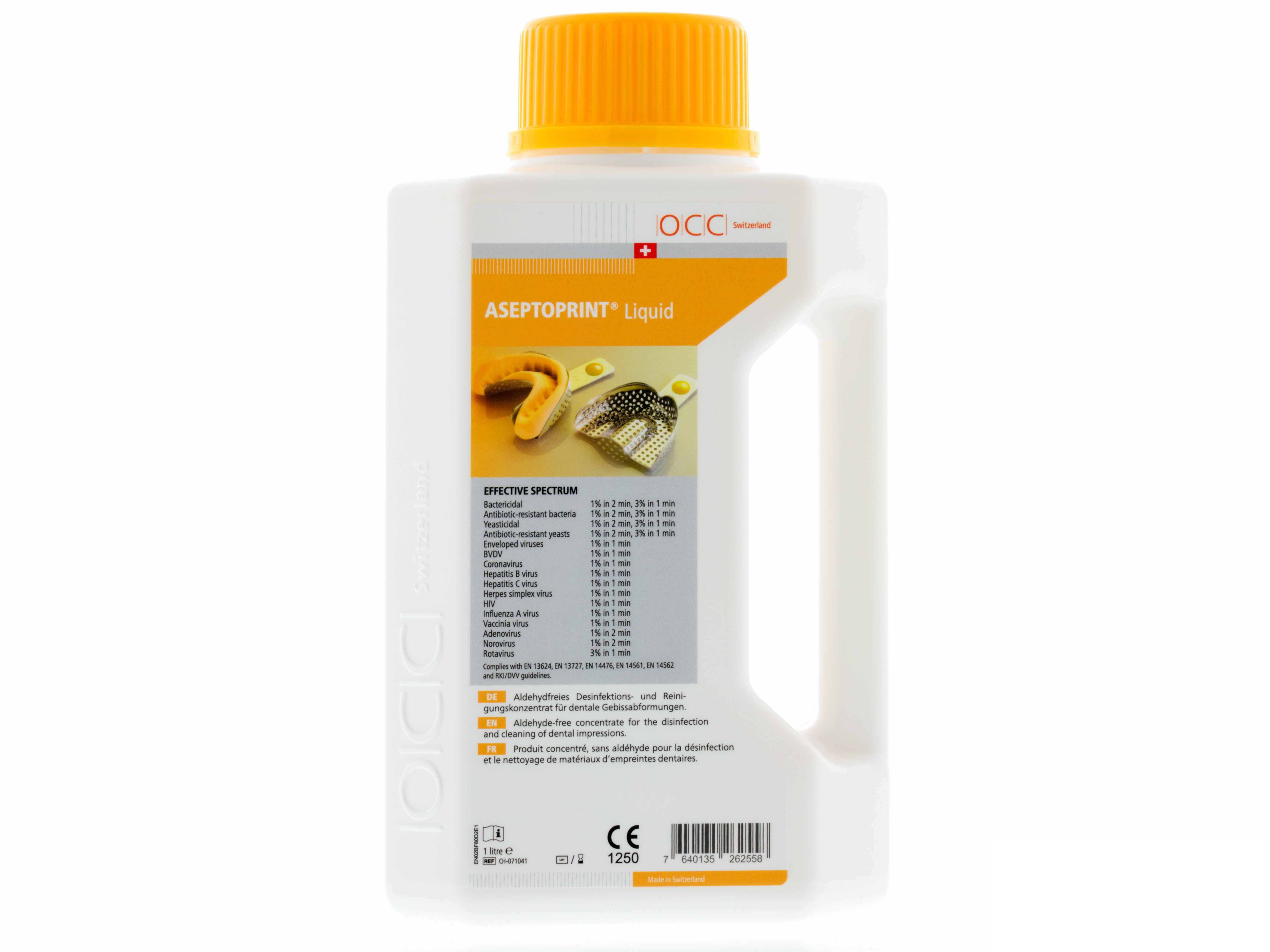Aseptoprint Liquid concentraat, afdrukdesinfectie, 50+,1L fles