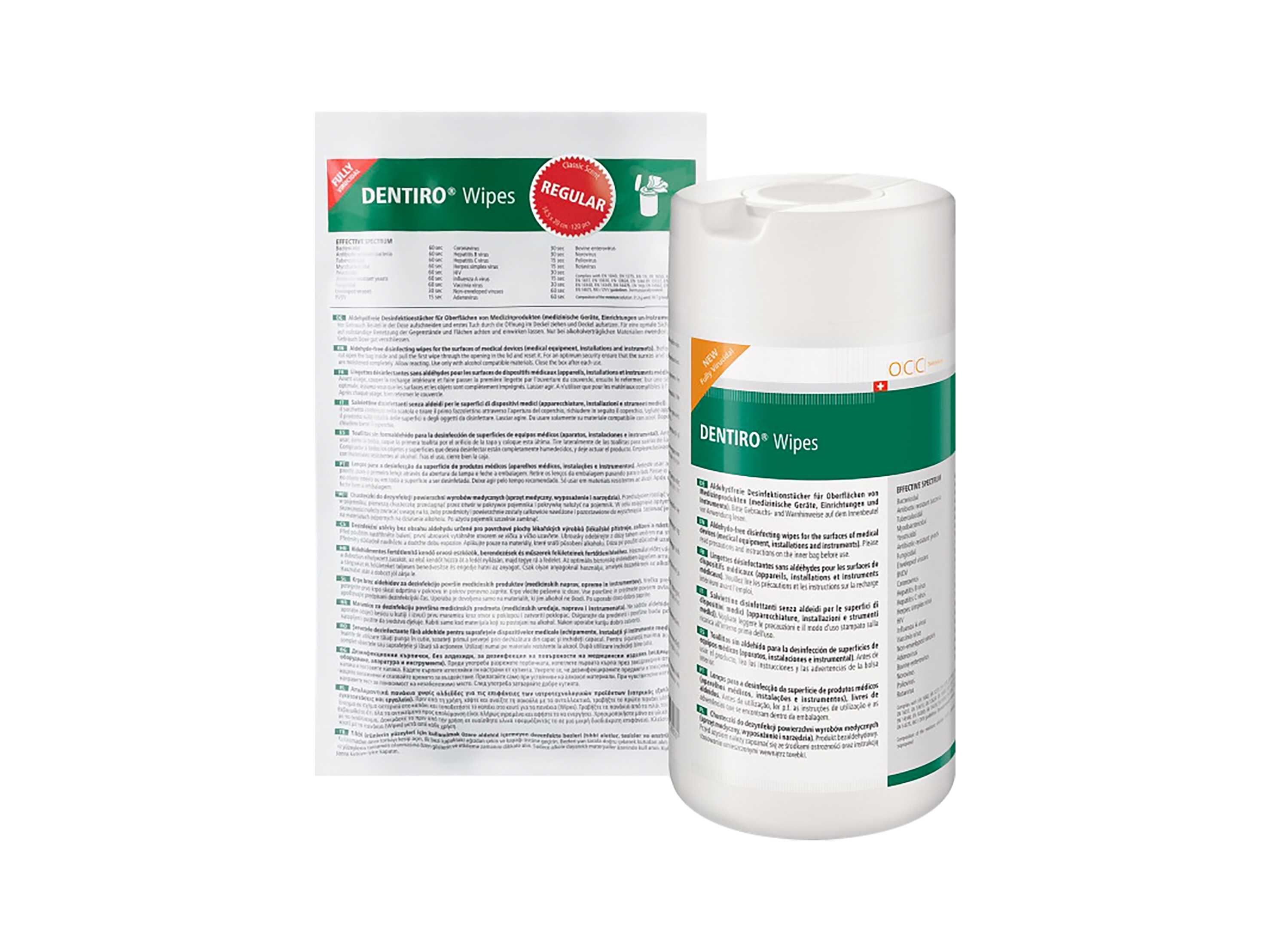 Container t.b.v. Dentiro Wipes, t.b.v. 120 doekjes, 14,5x20cm