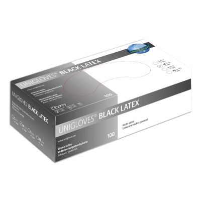 Unigloves Black Latex Handschoen latex L (8-9)
