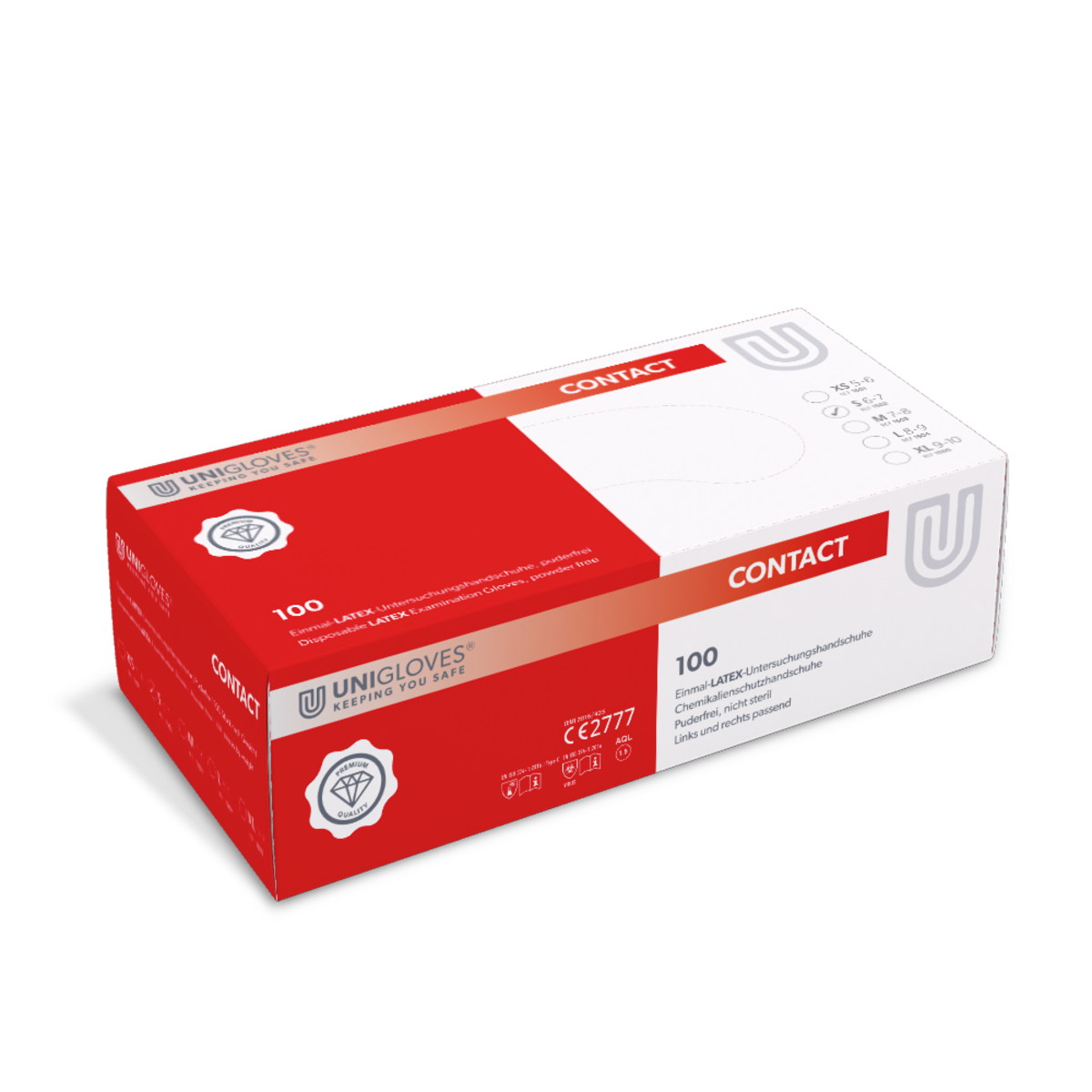 Unigloves Contact Latex Handschoenen Maat S Ongepoederd