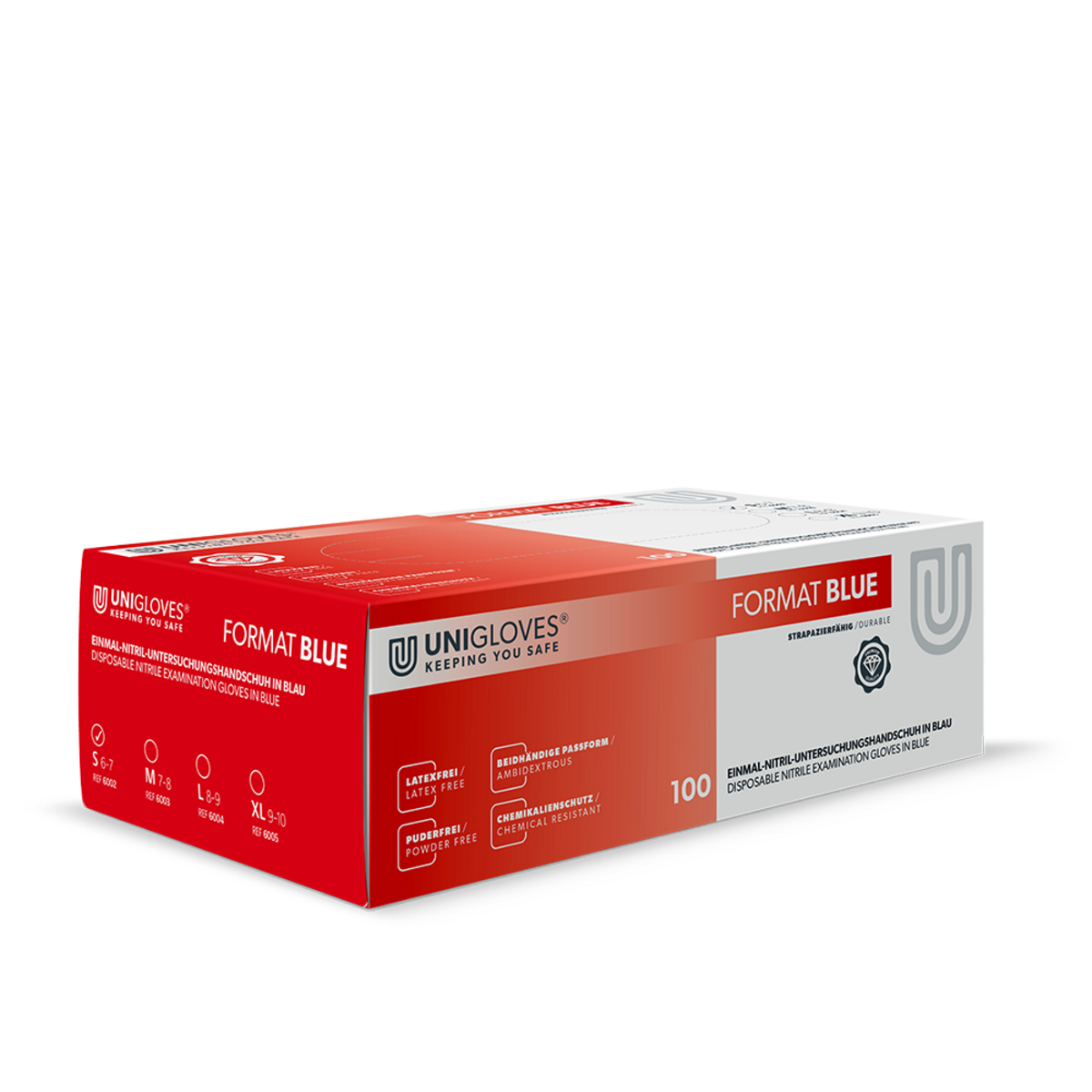 Unigloves Format Blue Handschoenen Nitril Maat S Ongepoederd