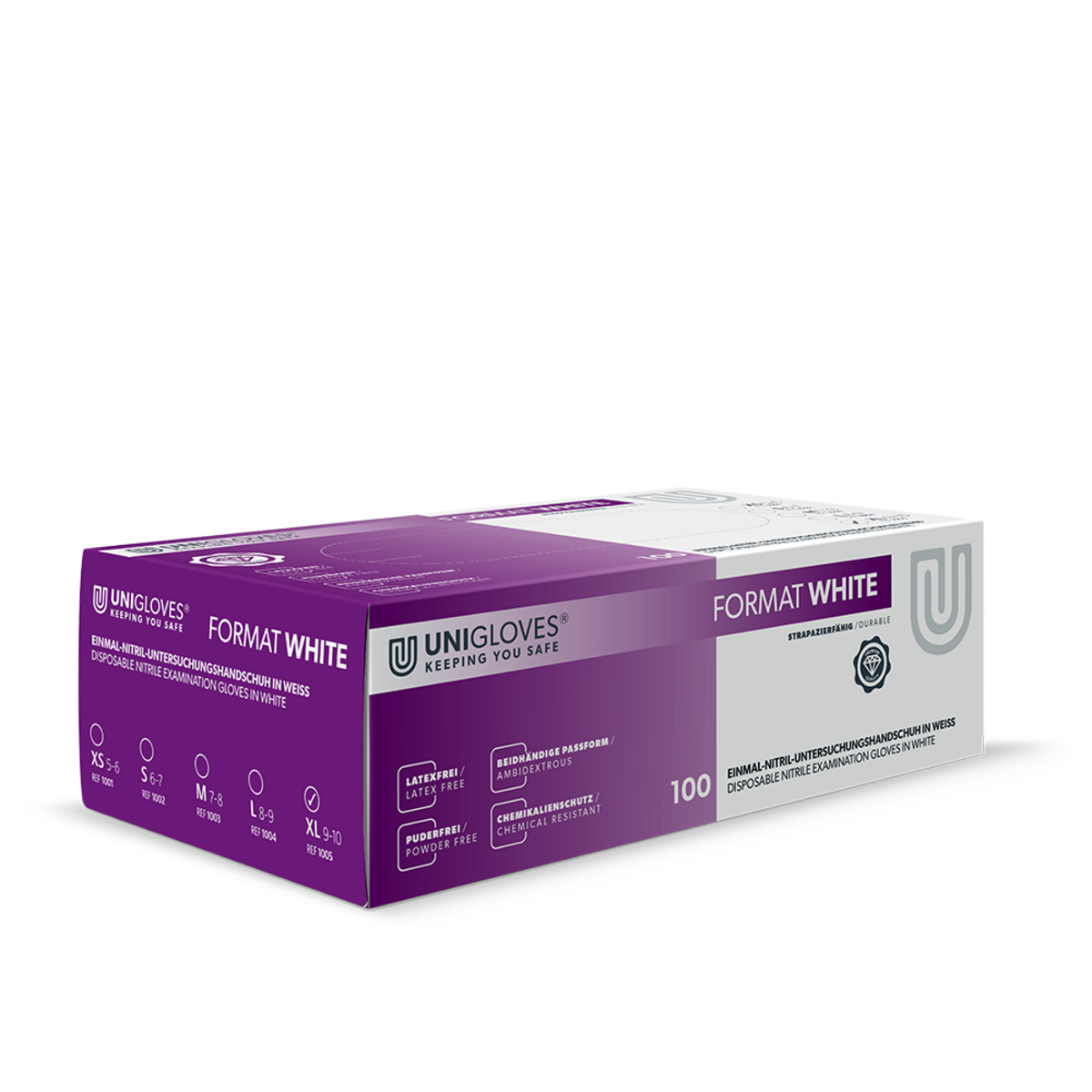 Unigloves Format White Handschoenen Maat XL Ongepoederd